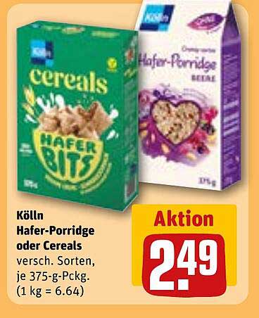 Kölln Hafer-Porridge oder Cereals 375-g-Päckchen
