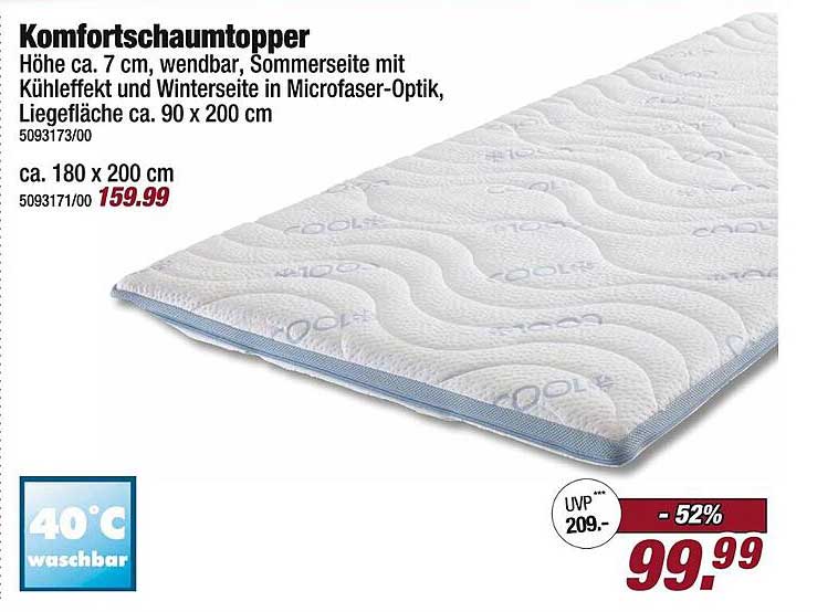 Komfortschaumtopper