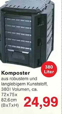 Komposter aus robustem und langlebigem Kunststoff, 380 Liter