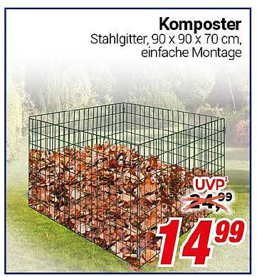 Komposter Stahlgitter, 90 x 90 x 70 cm, einfache Montage