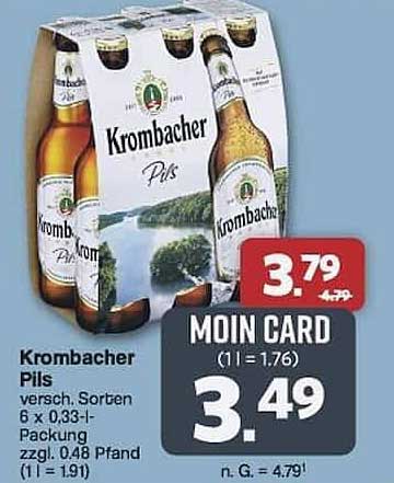 Krombacher Pils 6 x 0,33 l - Erfrischung für jeden Anlass
