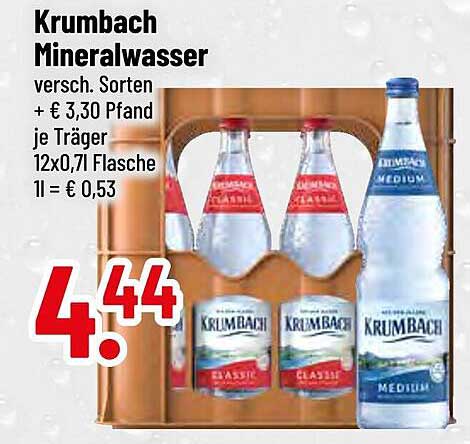 Krumbach Mineralwasser - 12 x 0,71l für nur 4,44 €