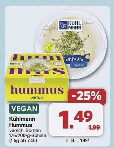 Kühlmann Hummus - Vegetarisch und Lecker