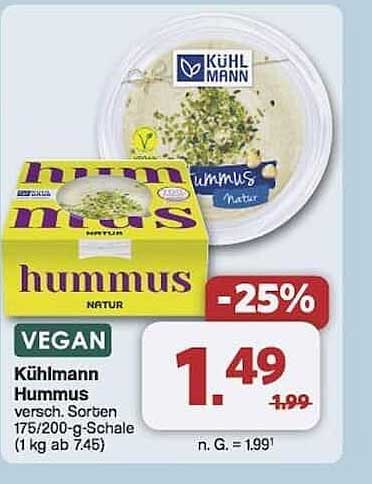 Kühlmann Hummus versch. Sorten 175/200-g-Schale -25%