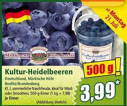 Kultur-Heidelbeeren 500 g - ab Montag, 21. Juli