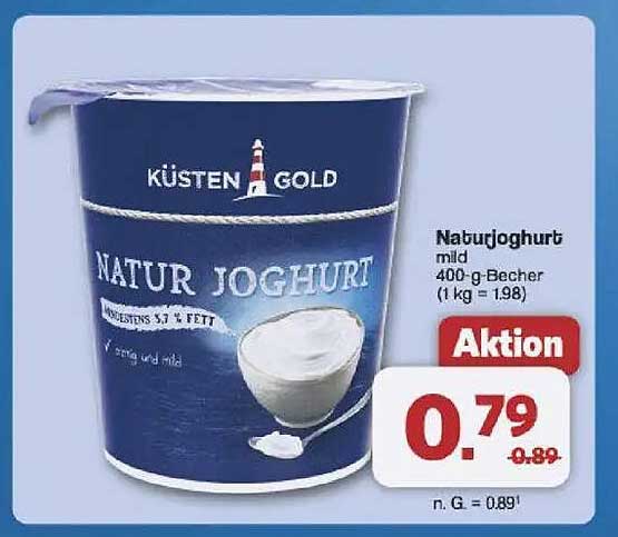 KÜSTEN GOLD Naturjoghurt mild 400-g-Becher