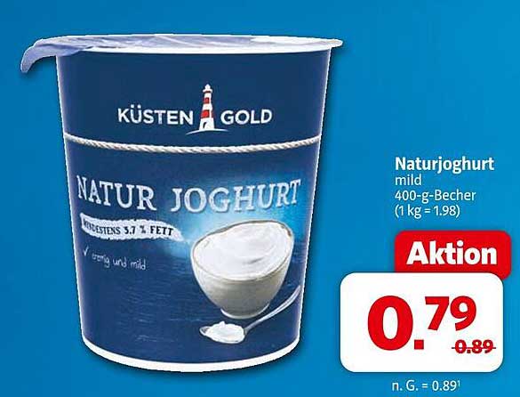 Küsten Gold Naturjoghurt mild 400-g-Becher