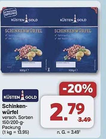 KÜSTEN GOLD Schinkenwürfel 150/200-g-Packung