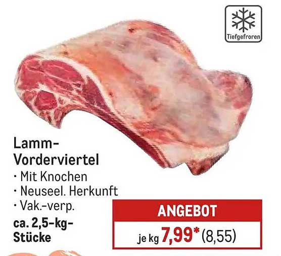 Lamm-Vorderviertel - Tiefgefroren aus Neuseeland