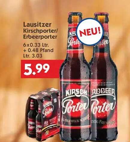 Lausitzer Kirschporter/Erbeerporter 6x0,33 Ltr.