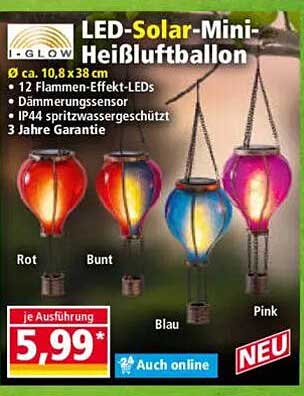 LED-Solar-Mini-Heißluftballon