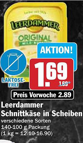Leerdammer Schnittkäse in Scheiben