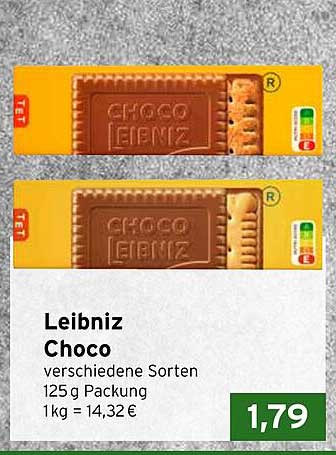Leibniz Choco verschiedene Sorten 125 g Packung