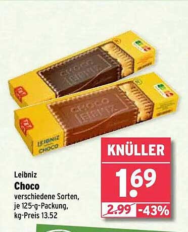 Leibniz Choco verschiedene Sorten, je 125-g-Packung