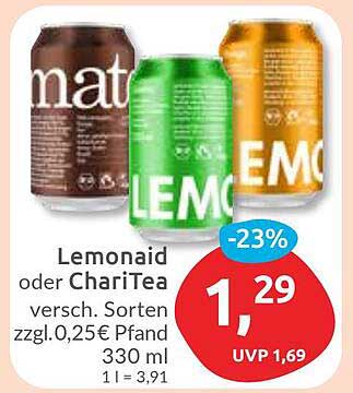 Lemonaid oder ChariTea - Erfrischende Sorten zu einem unwiderstehlichen Preis!