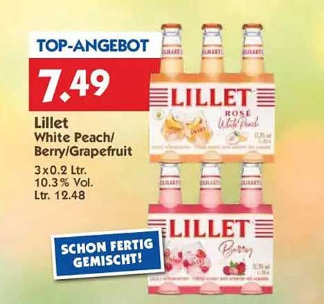 Lillet White Peach/Berry/Grapefruit 3x0.2 L (Top-Angebot)