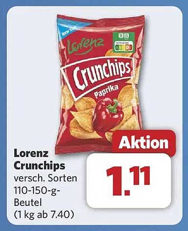 Lorenz Crunchips - Verschiedene Sorten 110-150-g-Beutel