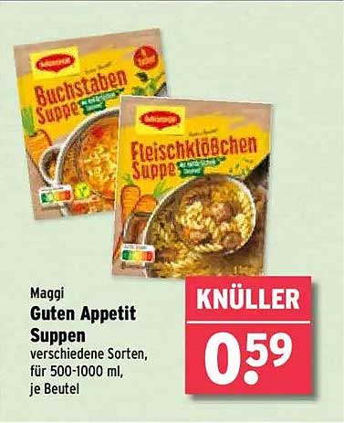 Maggi Guten Appetit Suppen, verschiedene Sorten, für 500-1000 ml, je Beutel
