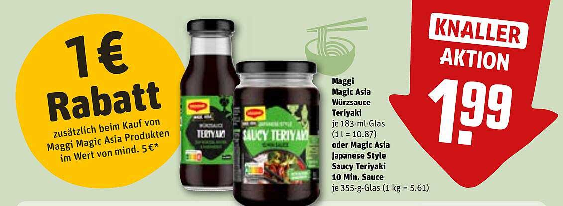 Maggi Magic Asia Würzsauce Teriyaki oder Saucy Teriyaki 10 Min. Sauce