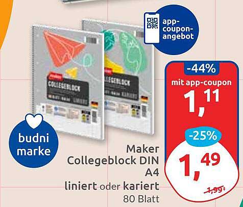 Maker Collegeblock DIN A4 - Jetzt zum Sparpreis!