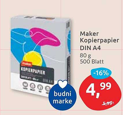 Maker Kopierpapier DIN A4 - 500 Blatt