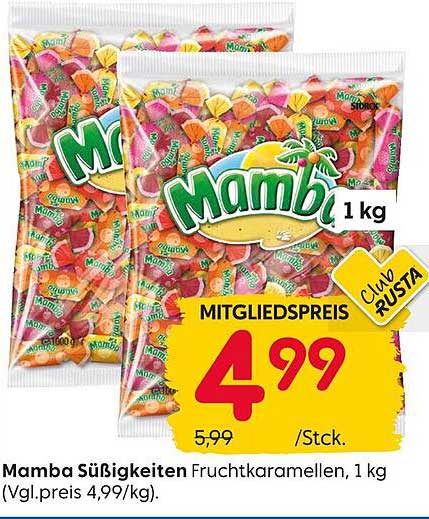 Mamba Süßigkeiten Fruchtkaramellen, 1 kg