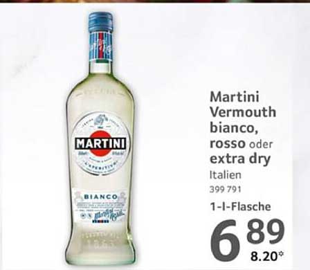 Martini Vermouth bianco, rosso oder extra dry 1-Liter-Flasche