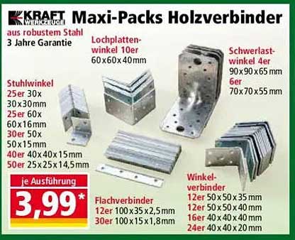 Maxi-Packs Holzverbinder – Kraft Werkzeuge