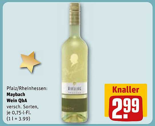 Maybach Wein QbA 0,75l für nur 2,99 €