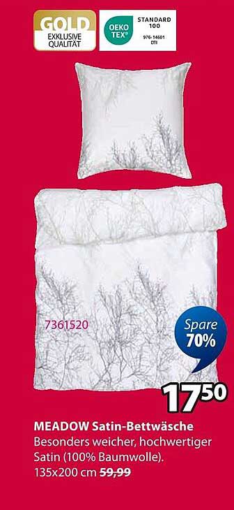 MEADOW Satin-Bettwäsche - Besonders weicher, hochwertiger Satin (100% Baumwolle)