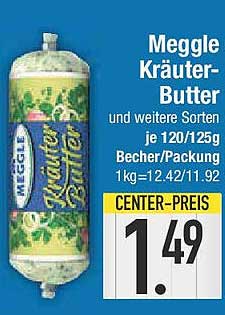Meggle Kräuter-Butter und weitere Sorten je 120/125g Becher/Packung