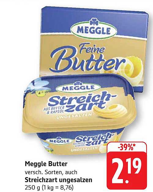 Meggle Streichzart Ungesalzen Butter 250 g