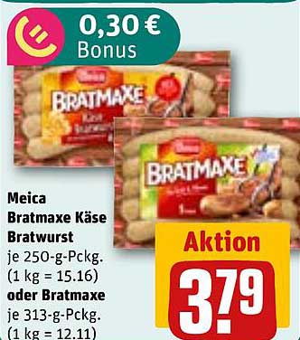 Meica Bratmaxe Käse Bratwurst – Aktion im REWE Kaufpark