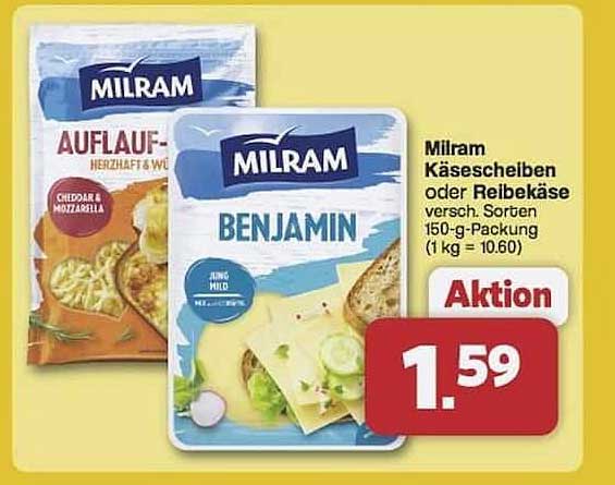 Milram KäseScheiben oder Reibekäse 150-g-Packung