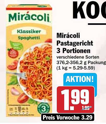 Mirácoli Pastagericht 3 Portionen
