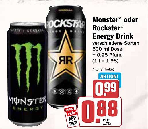 Monster* oder Rockstar* Energy Drink 500 ml Dose