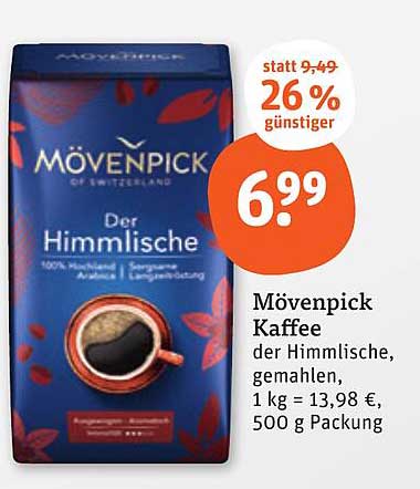 Mövenpick Kaffee der Himmlische, gemahlen, 500 g Packung