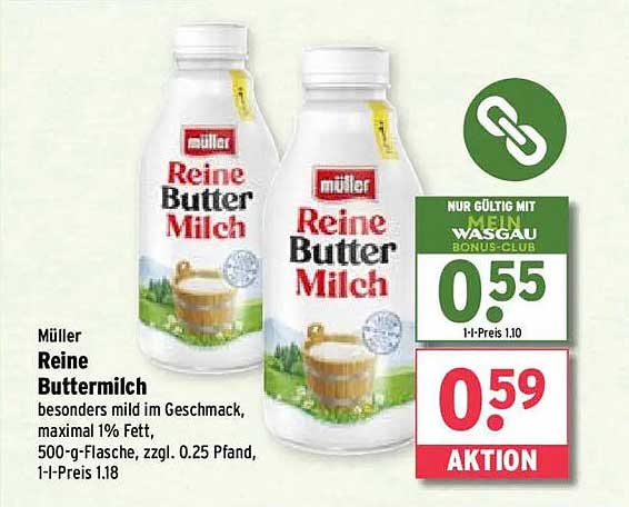 Müller Reine Buttermilch - besonders mild im Geschmack