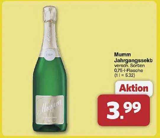 Mumm Jahrgangssekt verschiedene Sorten 0,75-l-Flasche