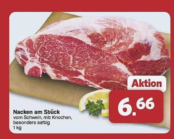 Nacken am Stück vom Schwein, mit Knochen, besonders saftig, 1 kg