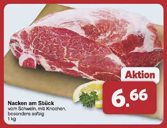 Nacken am Stück vom Schwein, mit Knochen, besonders saftig