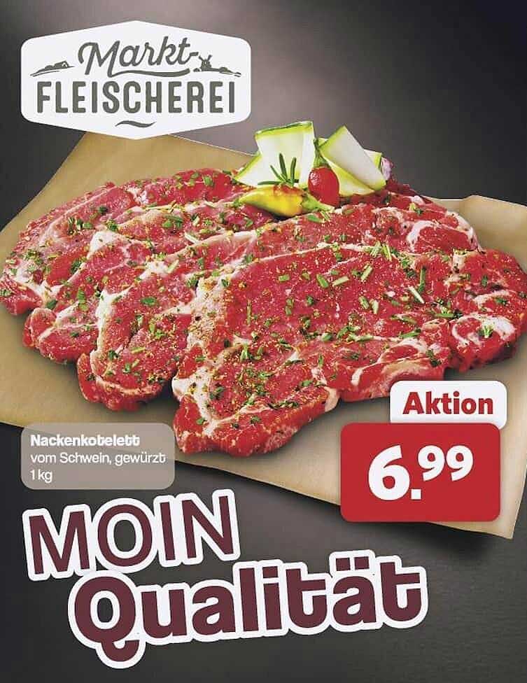 Nackensteaks vom Schwein, gewürzt, 1 kg für nur 6,99 €