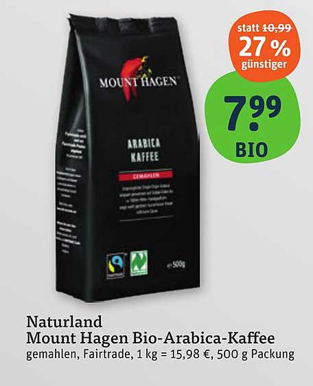 Naturland Mount Hagen Bio-Arabica-Kaffee, gemahlen, 500 g