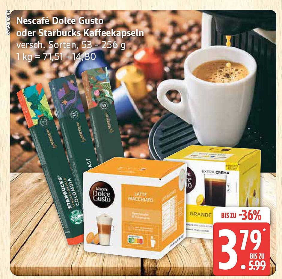 Nescafé Dolce Gusto oder Starbucks Kaffeekapseln