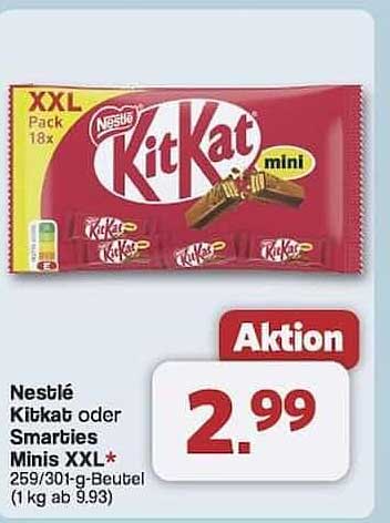 Nestlé KitKat oder Smarties Minis XXL Pack