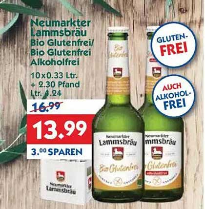 Neumarkter Lammsbräu Bio Glutenfrei/ Bio Glutenfrei Alkoholfrei 10 x 0.33 L.