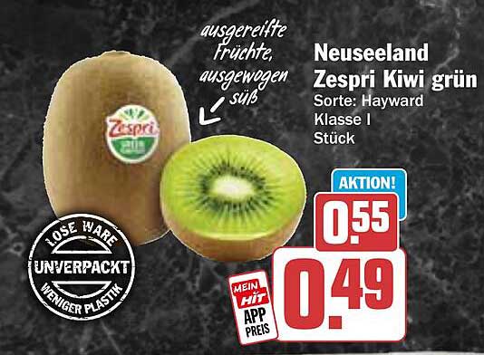 Neuseeland Zespri Kiwi grün - Klasse I (Stück)