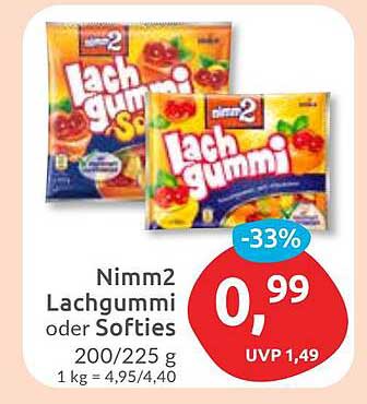 Nimm2 Lachgummi oder Softies 200/225 g