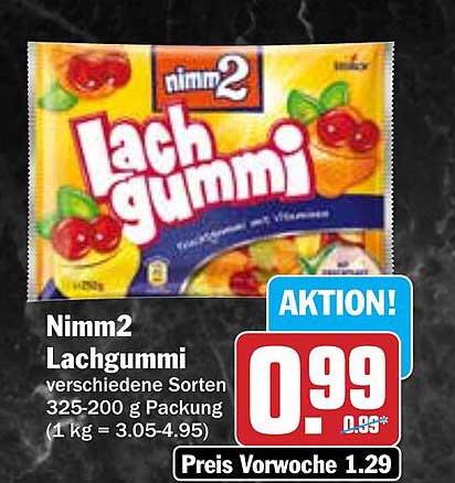 Nimm2 Lachgummi verschiedene Sorten 325-200 g Packung