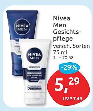 Nivea Men Gesichtspflege 75 ml - Nur 5,29 €